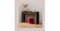 Bureau console design collection DOHA coloris noir mat et finitions dorées