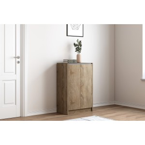 Meuble à chaussures PARRA, 2 portes, coloris chêne sonoma