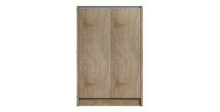 Meuble à chaussures PARRA, 2 portes, coloris chêne sonoma