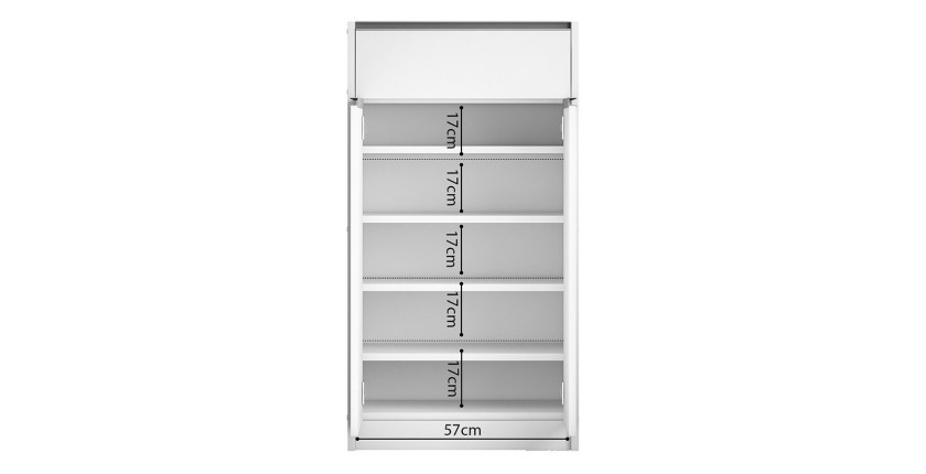 Meuble à chaussures PARRA, 2 portes et 1 tiroir coloris blanc