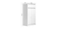 Meuble à chaussures PARRA, 2 portes et 1 tiroir coloris blanc