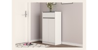 Meuble à chaussures PARRA, 2 portes et 1 tiroir coloris blanc