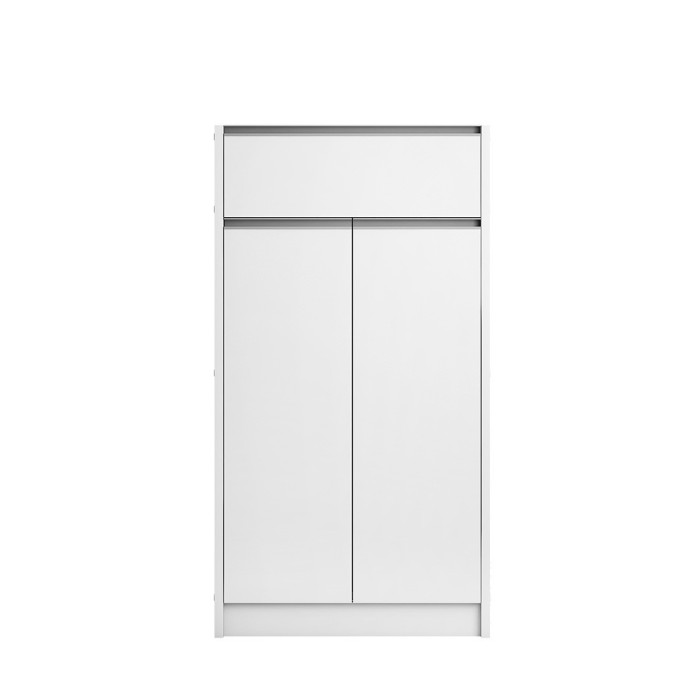 Meuble à chaussures PARRA, 2 portes et 1 tiroir coloris blanc