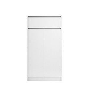 Meuble à chaussures PARRA, 2 portes et 1 tiroir coloris blanc