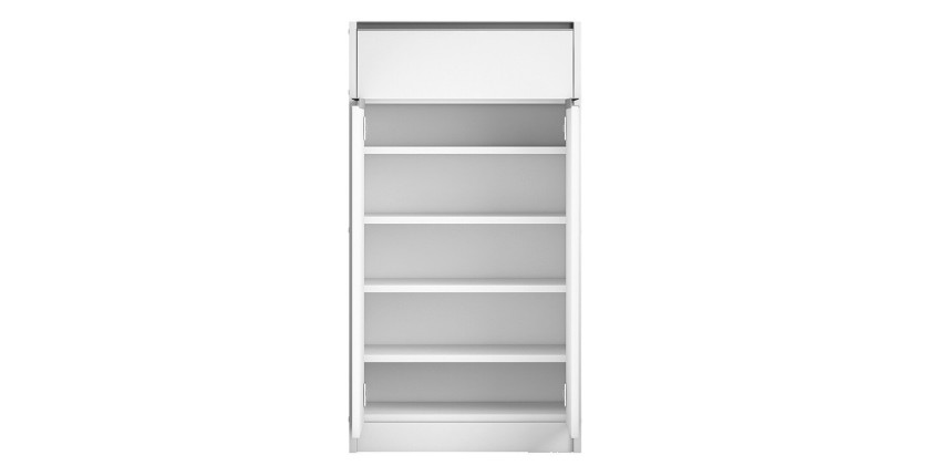 Meuble à chaussures PARRA, 2 portes et 1 tiroir coloris blanc