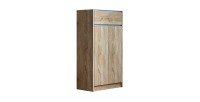 Meuble à chaussures PARRA, 2 portes et 1 tiroir coloris chêne sonoma