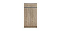Meuble à chaussures PARRA, 2 portes et 1 tiroir coloris chêne sonoma
