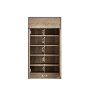 Meuble à chaussures PARRA, 2 portes et 1 tiroir coloris chêne sonoma