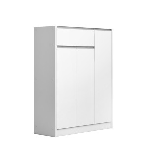 Meuble à chaussures PARRA, 3 portes et 1 tiroir coloris blanc