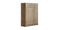 Meuble à chaussures PARRA, 3 portes et 1 tiroir coloris chêne sonoma