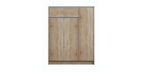 Meuble à chaussures PARRA, 3 portes et 1 tiroir coloris chêne sonoma