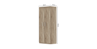 Armoire à chaussure TOM, 2 portes coloris chêne clair