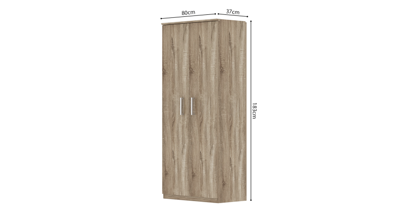 Armoire à chaussure TOM, 2 portes coloris chêne clair