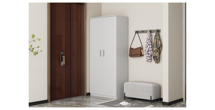 Armoire à chaussure TOM, 2 portes coloris blanc