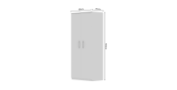 Armoire à chaussure TOM, 2 portes coloris blanc