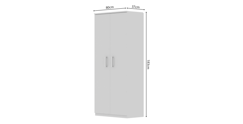 Armoire à chaussure TOM, 2 portes coloris blanc