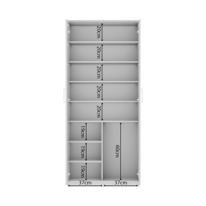 Armoire à chaussure TOM, 2 portes coloris blanc