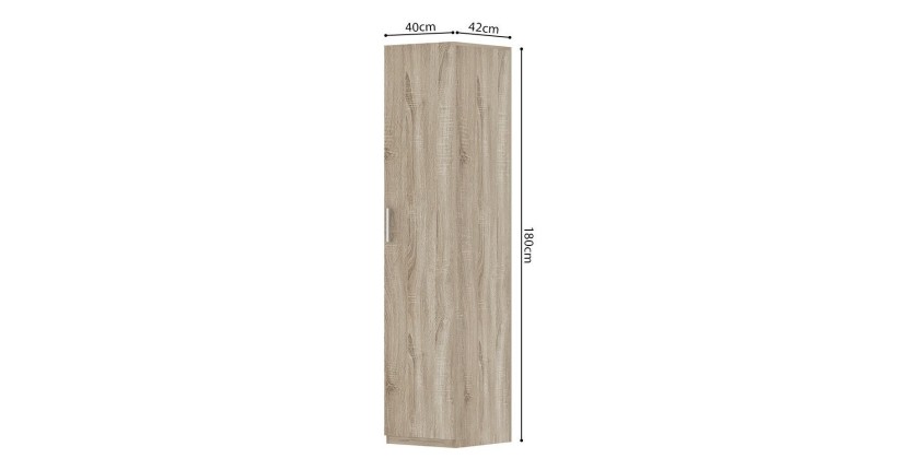 Armoire de rangement, collection TOM, 1 porte chêne sonoma