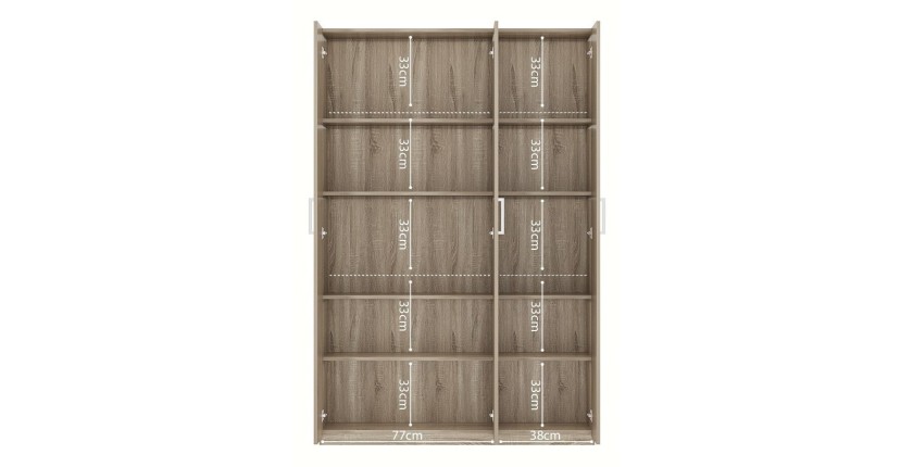 Armoire de rangement, collection TOM, 3 portes chêne sonoma