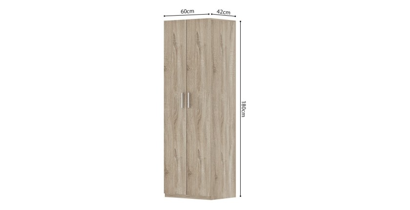 Armoire, collection TOM, 2 portes 60 cm chêne sonoma