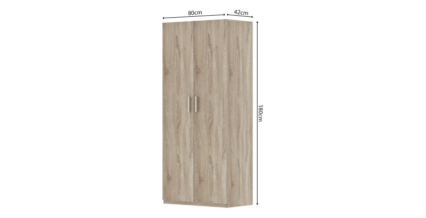 Armoire, collection TOM, 2 portes 80 cm chêne sonoma