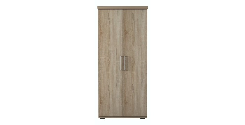 Armoire, garde-robe, collection TOM, 2 portes 80 cm, penderie intégrée chêne sonoma