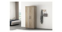 Armoire, garde-robe, collection TOM, 2 portes 80 cm, penderie intégrée chêne sonoma