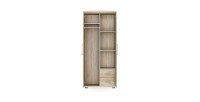 Armoire, garde-robe, collection TOM, 2 portes 80 cm, penderie intégrée chêne sonoma