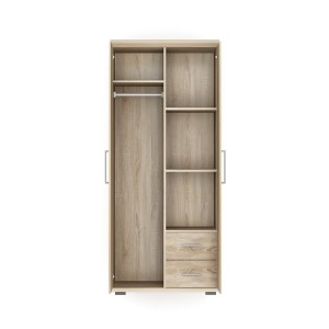 Armoire, garde-robe, collection TOM, 2 portes 80 cm, penderie intégrée chêne sonoma