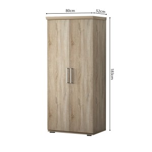 Armoire, garde-robe, collection TOM, 2 portes 80 cm, penderie intégrée chêne sonoma