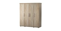 Armoire, garde-robe, collection TOM, 4 portes 160 cm, penderie intégrée chêne sonoma