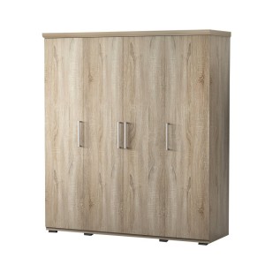 Armoire, garde-robe, collection TOM, 4 portes 160 cm, penderie intégrée chêne sonoma