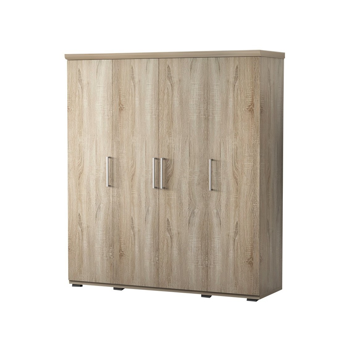 Armoire, garde-robe, collection TOM, 4 portes 160 cm, penderie intégrée chêne sonoma
