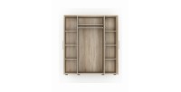Armoire, garde-robe, collection TOM, 4 portes 160 cm, penderie intégrée chêne sonoma