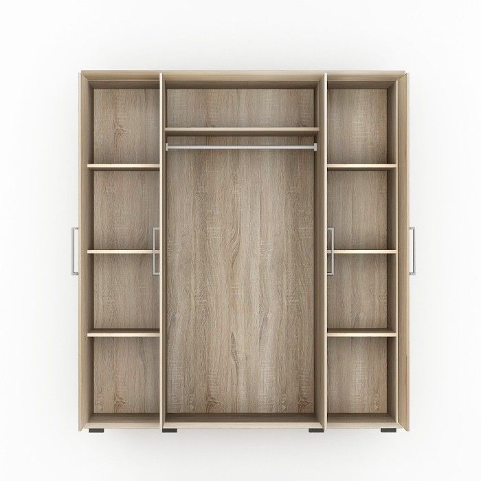 Armoire, garde-robe, collection TOM, 4 portes 160 cm, penderie intégrée chêne sonoma
