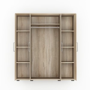 Armoire, garde-robe, collection TOM, 4 portes 160 cm, penderie intégrée chêne sonoma