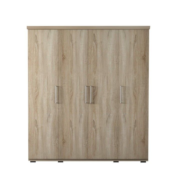 Armoire, garde-robe, collection TOM, 4 portes 160 cm, penderie intégrée chêne sonoma