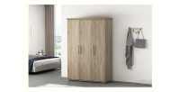 Armoire, garde-robe, collection TOM, 3 portes 120 cm, penderie intégrée chêne sonoma