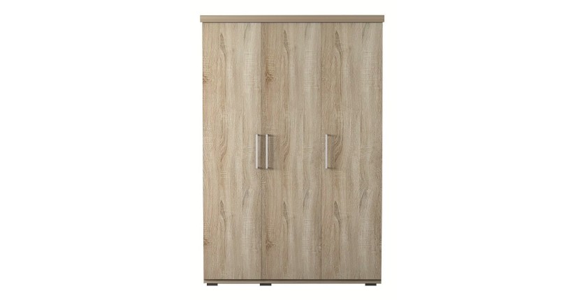 Armoire, garde-robe, collection TOM, 3 portes 120 cm, penderie intégrée chêne sonoma