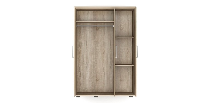 Armoire, garde-robe, collection TOM, 3 portes 120 cm, penderie intégrée chêne sonoma