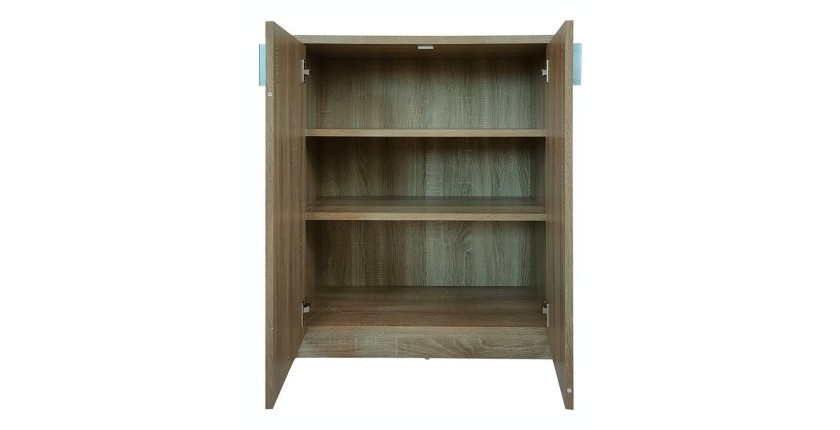 Commode TOLLY 2 portes, 85 cm coloris chêne sonoma