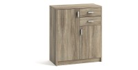 Commode  TOLLY 2 portes, 2 tiroirs, 85cm coloris chêne sonoma