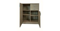 Commode  TOLLY 2 portes, 2 tiroirs, 85cm coloris chêne sonoma