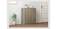 Commode  TOLLY 2 portes, 2 tiroirs, 85cm coloris chêne sonoma