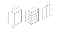 Commode TOLLY 2 portes, 110 cm coloris chêne sonoma