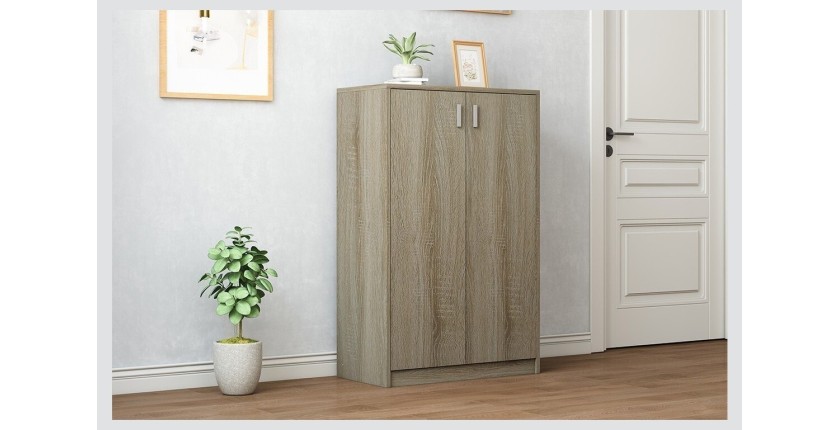 Commode TOLLY 2 portes, 110 cm coloris chêne sonoma