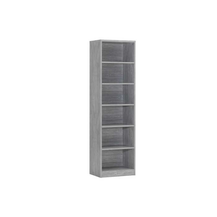 Bibliothèque design 5 étagères, coloris chêne gris collection SPACI