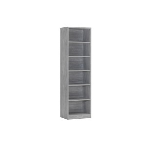 Bibliothèque design 5 étagères, coloris chêne gris collection SPACI