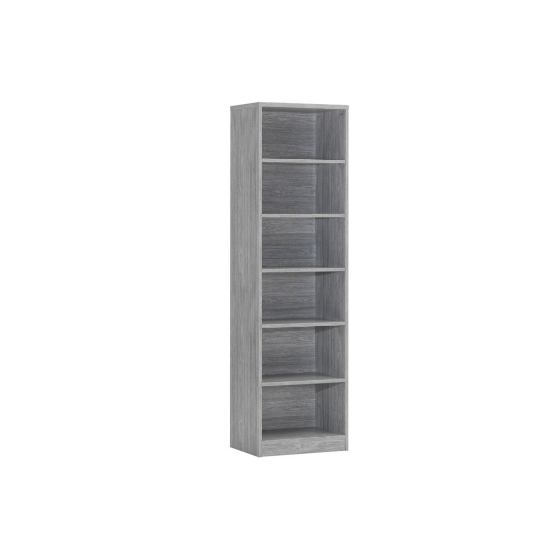 Bibliothèque design 5 étagères, coloris chêne gris collection SPACI