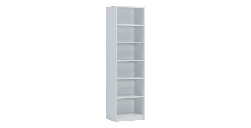 Bibliothèque design 5 étagères, coloris blanc collection SPACI
